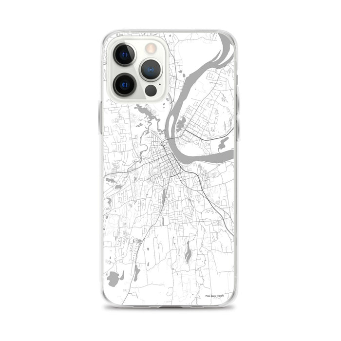 Custom iPhone 12 Pro Max Middletown Connecticut Map Phone Case in Classic
