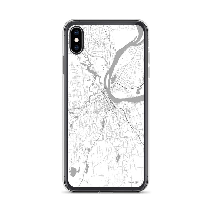 Custom iPhone XS Max Middletown Connecticut Map Phone Case in Classic