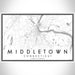Middletown Connecticut Map Print Landscape Orientation in Classic Style With Shaded Background