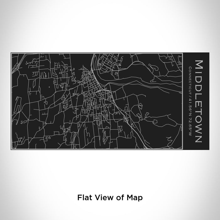 Rendered View of Middletown Connecticut Map Engraving on 17oz Stainless Steel Insulated Cola Bottle in Black