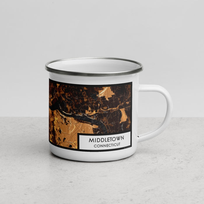 Right View Custom Middletown Connecticut Map Enamel Mug in Ember