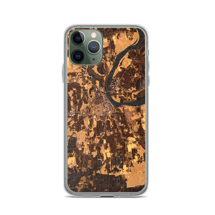 Custom iPhone 11 Pro Middletown Connecticut Map Phone Case in Ember