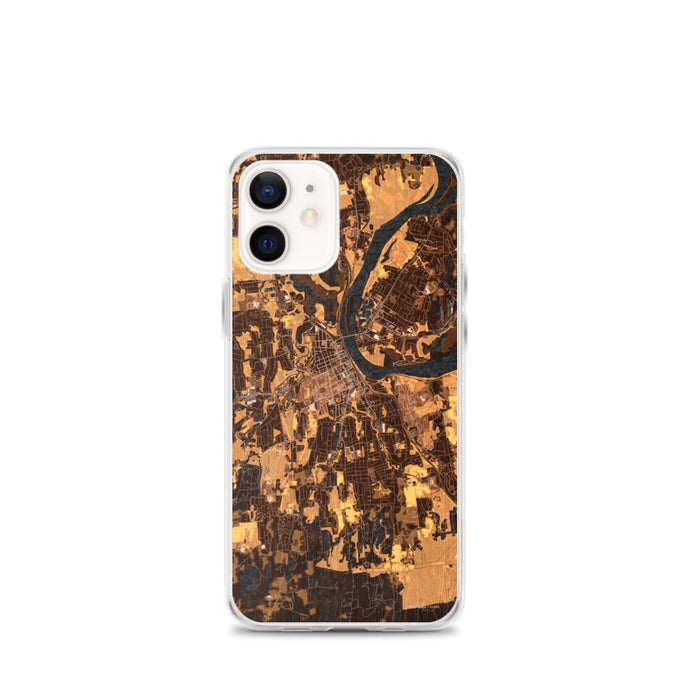Custom iPhone 12 mini Middletown Connecticut Map Phone Case in Ember
