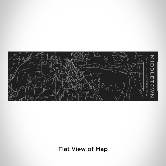 Rendered View of Middletown Connecticut Map Engraving on 10oz Stainless Steel Insulated Cup with Sliding Lid in Black