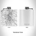 Rendered View of Middletown Connecticut Map Engraving on 6oz Stainless Steel Flask in White