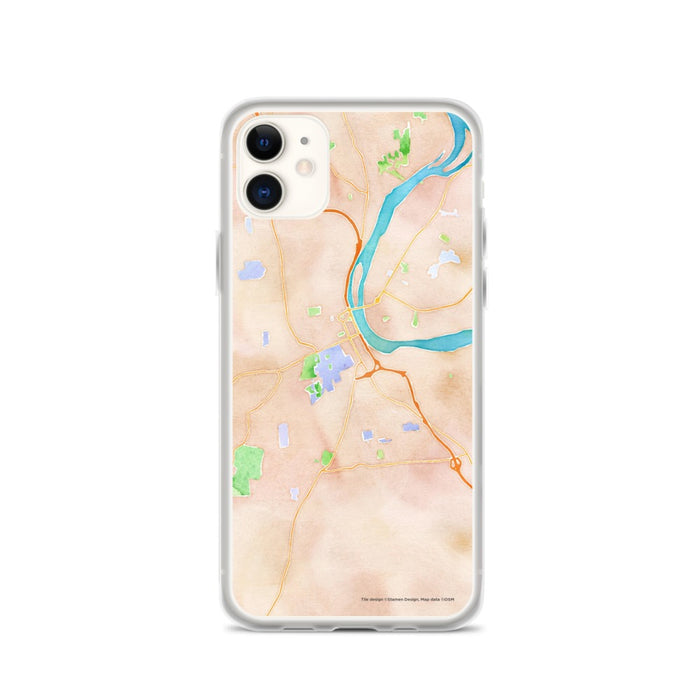 Custom iPhone 11 Middletown Connecticut Map Phone Case in Watercolor