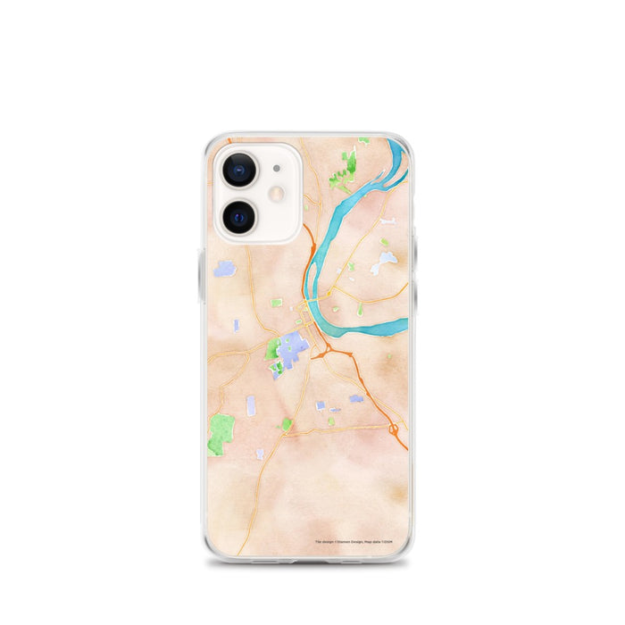 Custom iPhone 12 mini Middletown Connecticut Map Phone Case in Watercolor