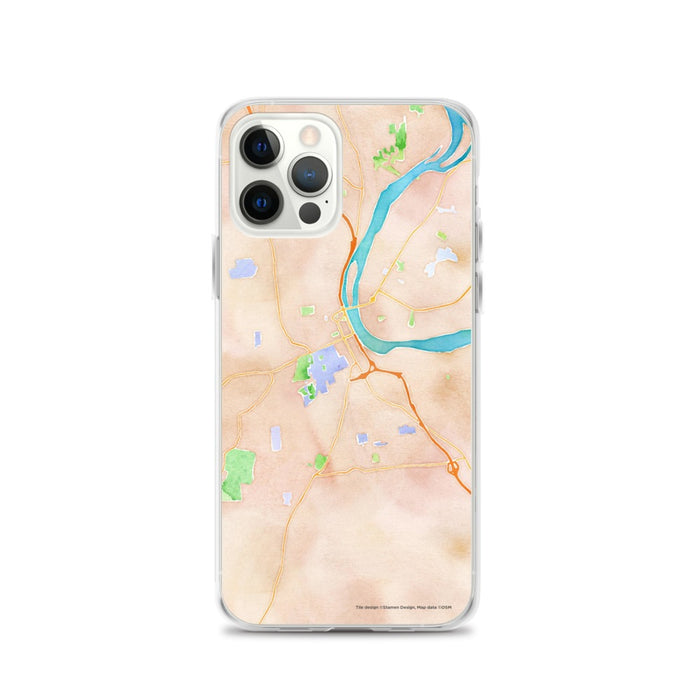 Custom iPhone 12 Pro Middletown Connecticut Map Phone Case in Watercolor