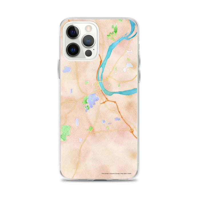 Custom iPhone 12 Pro Max Middletown Connecticut Map Phone Case in Watercolor