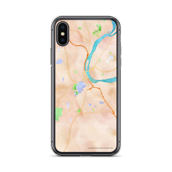 Custom iPhone X/XS Middletown Connecticut Map Phone Case in Watercolor