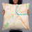 Person holding 22x22 Custom Middletown Connecticut Map Throw Pillow in Watercolor