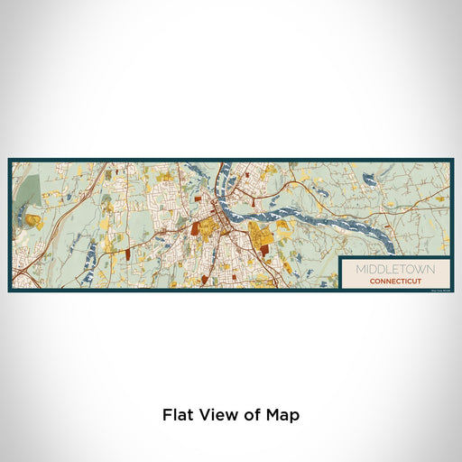 Flat View of Map Custom Middletown Connecticut Map Enamel Mug in Woodblock