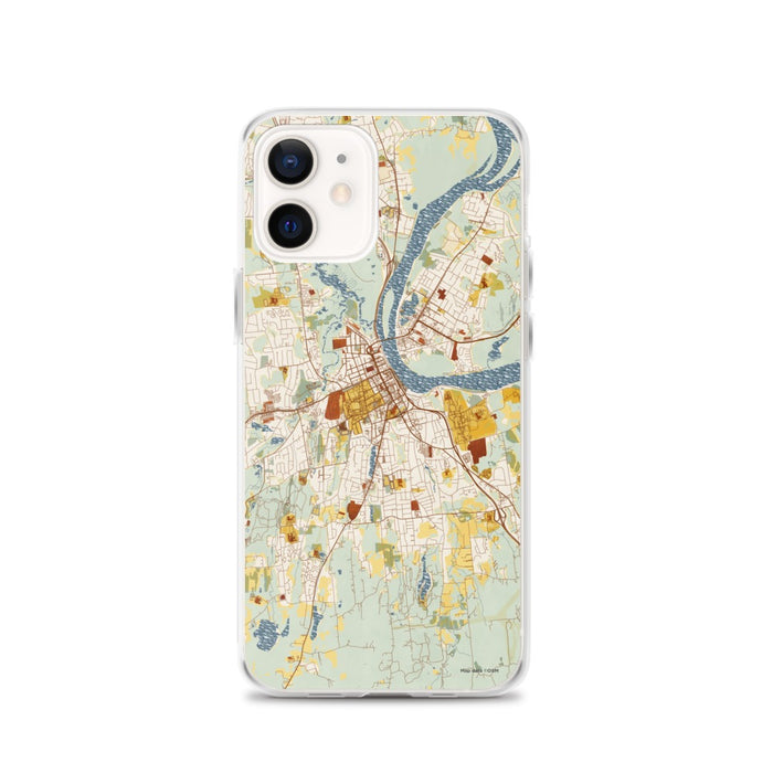 Custom iPhone 12 Middletown Connecticut Map Phone Case in Woodblock
