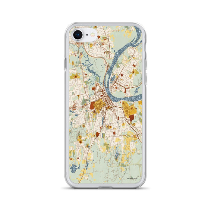 Custom iPhone SE Middletown Connecticut Map Phone Case in Woodblock