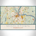 Middletown Connecticut Map Print Landscape Orientation in Woodblock Style With Shaded Background