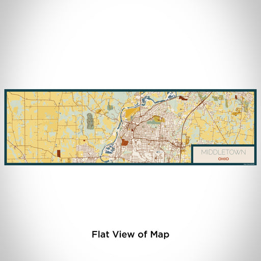 Flat View of Map Custom Middletown Ohio Map Enamel Mug in Woodblock