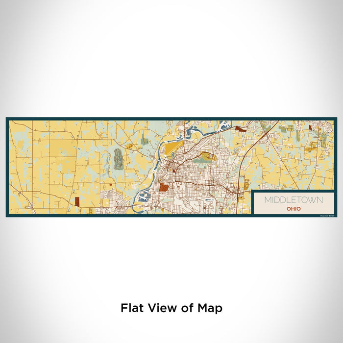 Flat View of Map Custom Middletown Ohio Map Enamel Mug in Woodblock