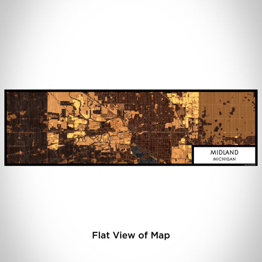 Flat View of Map Custom Midland Michigan Map Enamel Mug in Ember