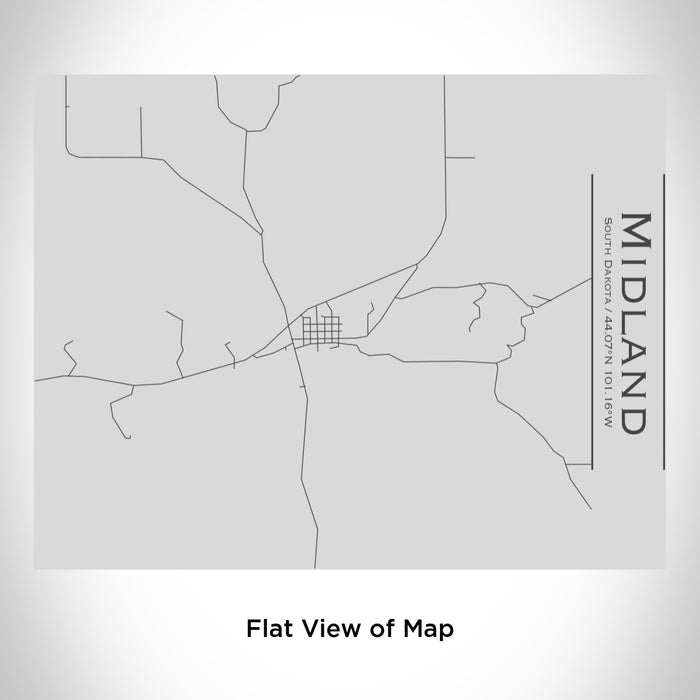 Rendered View of Midland South Dakota Map Engraving on 20oz Stainless Steel Insulated Bottle with Bamboo Top