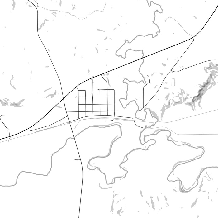 Midland South Dakota Map Print in Classic Style Zoomed In Close Up Showing Details