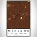 Midland South Dakota Map Print Portrait Orientation in Ember Style With Shaded Background