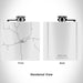 Rendered View of Midland South Dakota Map Engraving on 6oz Stainless Steel Flask in White