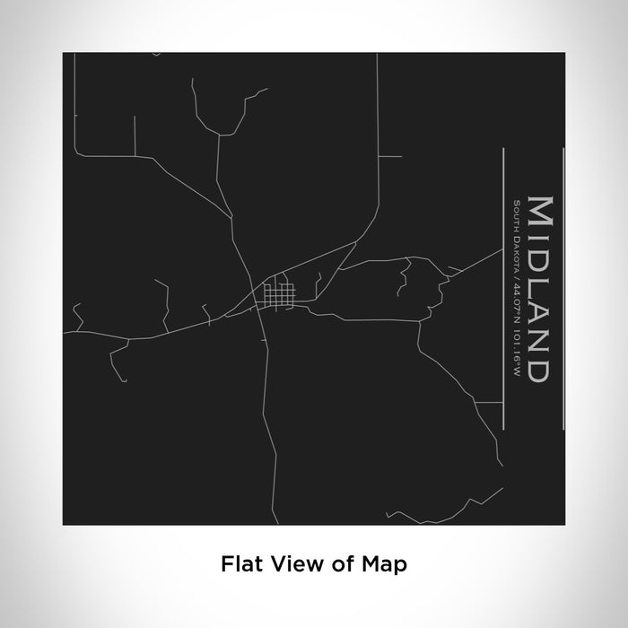 Rendered View of Midland South Dakota Map Engraving on 17oz Stainless Steel Insulated Tumbler in Black