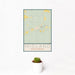 12x18 Midland South Dakota Map Print Portrait Orientation in Woodblock Style With Small Cactus Plant in White Planter