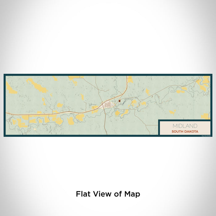 Flat View of Map Custom Midland South Dakota Map Enamel Mug in Woodblock