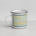 Left View Custom Midland South Dakota Map Enamel Mug in Woodblock