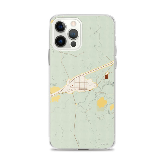 Custom Midland South Dakota Map iPhone 12 Pro Max Phone Case in Woodblock