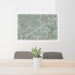 24x36 Midland Texas Map Print Lanscape Orientation in Afternoon Style Behind 2 Chairs Table and Potted Plant