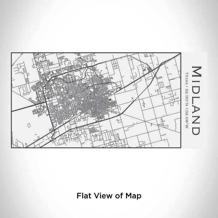 Rendered View of Midland Texas Map Engraving on 17oz Stainless Steel Insulated Cola Bottle in White