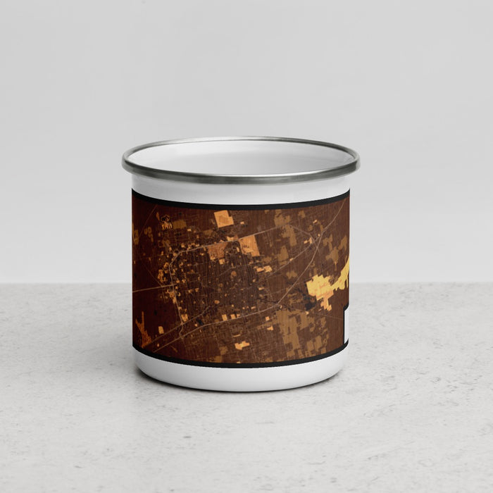 Front View Custom Midland Texas Map Enamel Mug in Ember