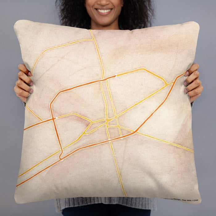 Person holding 22x22 Custom Midland Texas Map Throw Pillow in Watercolor