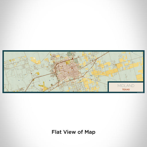 Flat View of Map Custom Midland Texas Map Enamel Mug in Woodblock
