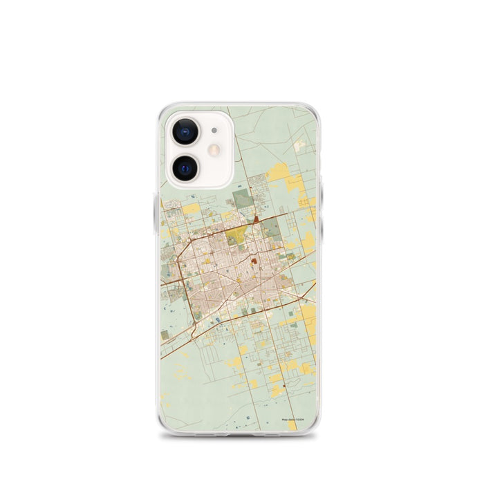 Custom Midland Texas Map iPhone 12 mini Phone Case in Woodblock