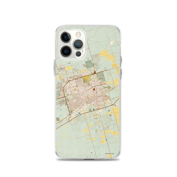 Custom Midland Texas Map iPhone 12 Pro Phone Case in Woodblock