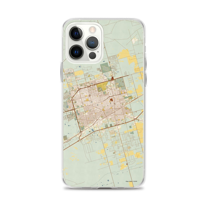 Custom Midland Texas Map iPhone 12 Pro Max Phone Case in Woodblock