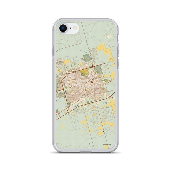 Custom Midland Texas Map iPhone SE Phone Case in Woodblock