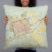Person holding 22x22 Custom Midland Texas Map Throw Pillow in Woodblock