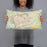 Person holding 20x12 Custom Midland Texas Map Throw Pillow in Woodblock