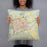 Person holding 18x18 Custom Midland Texas Map Throw Pillow in Woodblock