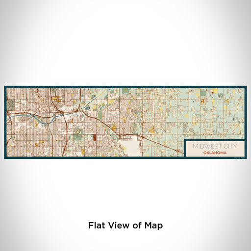 Flat View of Map Custom Midwest City Oklahoma Map Enamel Mug in Woodblock