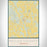 Miller County Georgia Map Print Portrait Orientation in Woodblock Style With Shaded Background