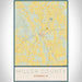 Miller County Georgia Map Print Portrait Orientation in Woodblock Style With Shaded Background