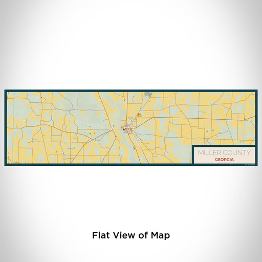 Flat View of Map Custom Miller County Georgia Map Enamel Mug in Woodblock