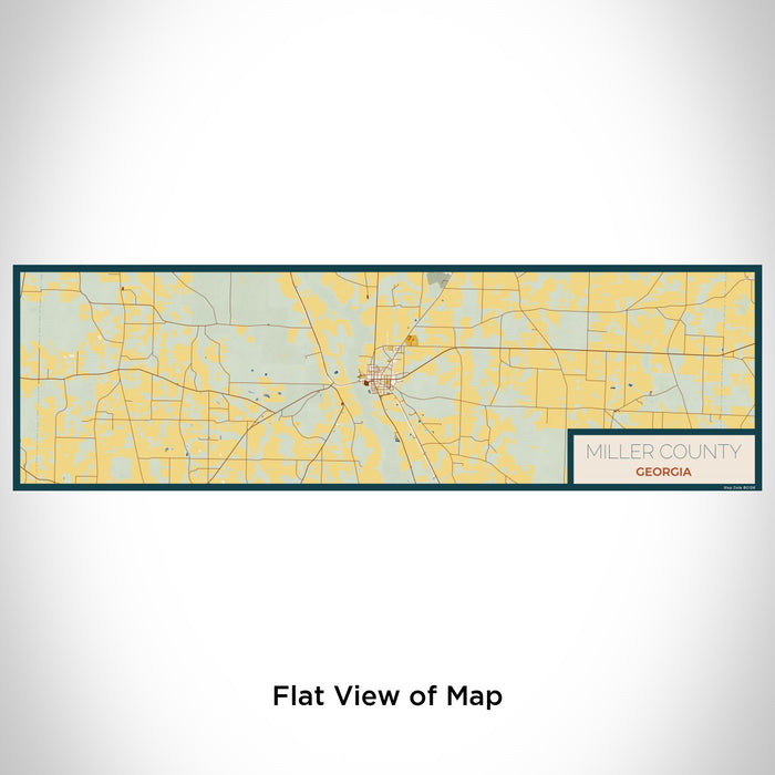 Flat View of Map Custom Miller County Georgia Map Enamel Mug in Woodblock