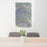 24x36 Mill Valley California Map Print Portrait Orientation in Afternoon Style Behind 2 Chairs Table and Potted Plant
