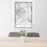 24x36 Mill Valley California Map Print Portrait Orientation in Classic Style Behind 2 Chairs Table and Potted Plant